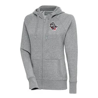 Women's Antigua  Heather Gray Rocket City Trash Pandas Victory Full-Zip Hoodie