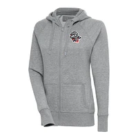 Women's Antigua  Heather Gray Rocket City Trash Pandas Victory Full-Zip Hoodie