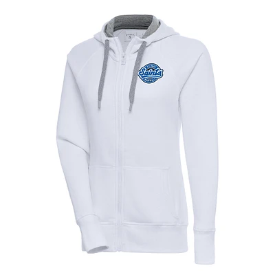 Women's Antigua  White St. Paul Saints Victory Full-Zip Hoodie