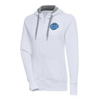 Women's Antigua  White St. Paul Saints Victory Full-Zip Hoodie