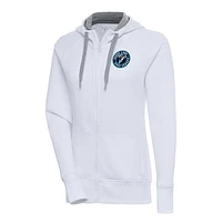 Women's Antigua  White Sugar Land Space Cowboys Victory Full-Zip Hoodie