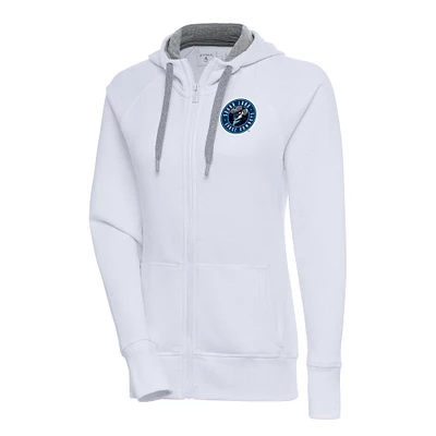 Women's Antigua  White Sugar Land Space Cowboys Victory Full-Zip Hoodie