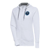 Women's Antigua  White Sugar Land Space Cowboys Victory Full-Zip Hoodie