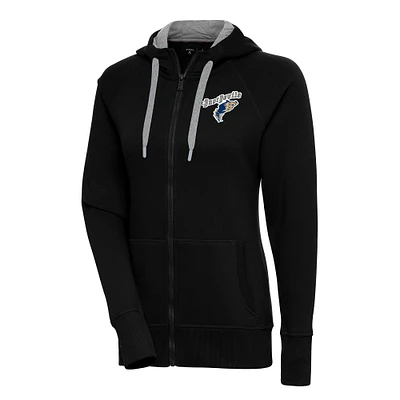 Women's Antigua  Black Tri-City Dust Devils Victory Full-Zip Hoodie