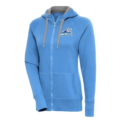 Women's Antigua  Powder Blue West Michigan Whitecaps Victory Full-Zip Hoodie