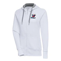 Women's Antigua  White Wichita Wind Surge Victory Full-Zip Hoodie