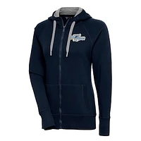Women's Antigua  Navy Wilmington Blue Rocks Victory Full-Zip Hoodie