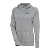 Women's Antigua  Heather Gray Wilmington Blue Rocks Victory Full-Zip Hoodie