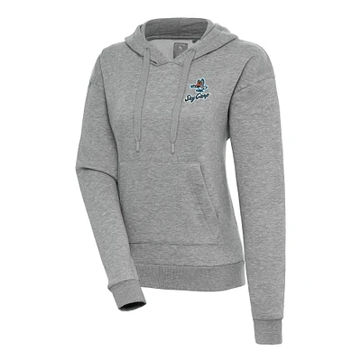 Women's Antigua  Heather Gray Beloit Sky Carp Victory Pullover Hoodie