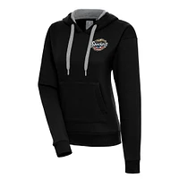 Women's Antigua  Black Biloxi Shuckers Victory Pullover Hoodie