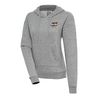 Women's Antigua  Heather Gray Biloxi Shuckers Victory Pullover Hoodie