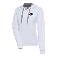 Women's Antigua  White Binghamton Rumble Ponies Victory Pullover Hoodie
