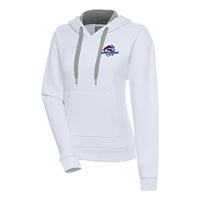 Women's Antigua  White Binghamton Rumble Ponies Victory Pullover Hoodie