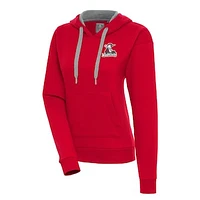 Women's Antigua  Red Fayetteville Woodpeckers Victory Pullover Hoodie