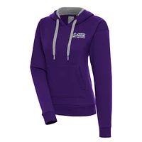 Women's Antigua  Purple Fort Myers Mighty Mussels Victory Pullover Hoodie