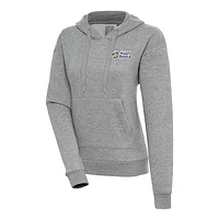 Women's Antigua  Heather Gray Fort Myers Mighty Mussels Victory Pullover Hoodie