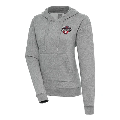 Women's Antigua  Heather Gray Hickory Crawdads Victory Pullover Hoodie