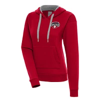 Women's Antigua  Red Hickory Crawdads Victory Pullover Hoodie