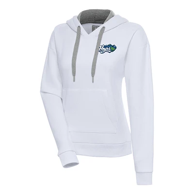 Women's Antigua  White Hillsboro Hops Victory Pullover Hoodie