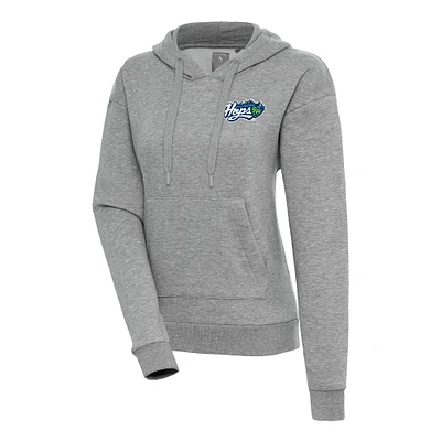 Women's Antigua  Heather Gray Hillsboro Hops Victory Pullover Hoodie