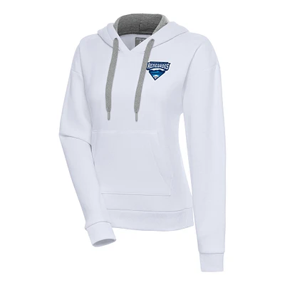 Women's Antigua  White Hudson Valley Renegades Victory Pullover Hoodie