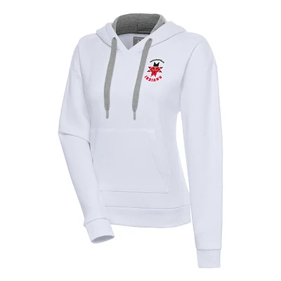 Women's Antigua  White Indianapolis Indians Victory Pullover Hoodie
