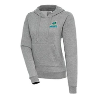 Women's Antigua  Heather Gray Lynchburg Hillcats Victory Pullover Hoodie