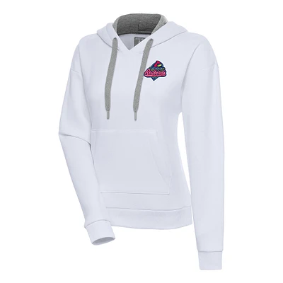 Women's Antigua  White Memphis Redbirds Victory Pullover Hoodie