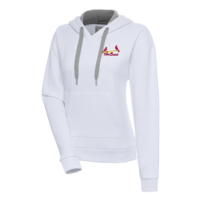 Women's Antigua  White Palm Beach Cardinals Victory Pullover Hoodie