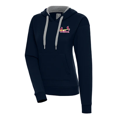 Women's Antigua  Navy Palm Beach Cardinals Victory Pullover Hoodie