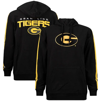 Men's FISLL Black Grambling Tigers Oversized Stripes Pullover Hoodie