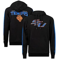 Men's FISLL Black Savannah State Tigers Oversized Stripes Pullover Hoodie