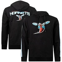 Men's FISLL Black Delaware State Hornets Oversized Stripes Pullover Hoodie