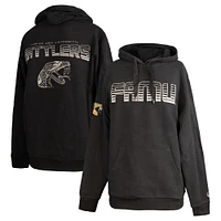 Men's FISLL  Black Florida A&M Rattlers Puff Print Sliced Pullover Hoodie