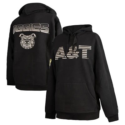 Men's FISLL  Black North Carolina A&T Aggies Puff Print Sliced Pullover Hoodie