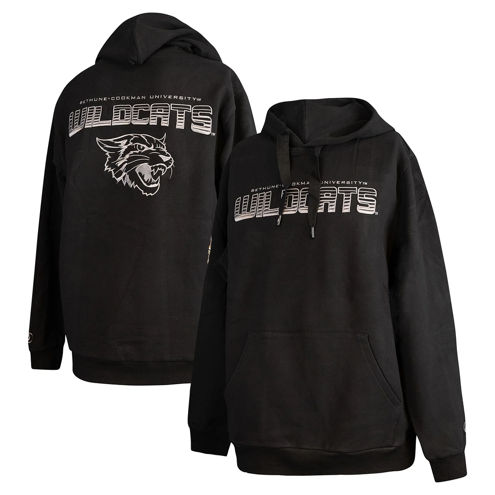 Men's FISLL  Black Bethune-Cookman Wildcats Puff Print Sliced Pullover Hoodie