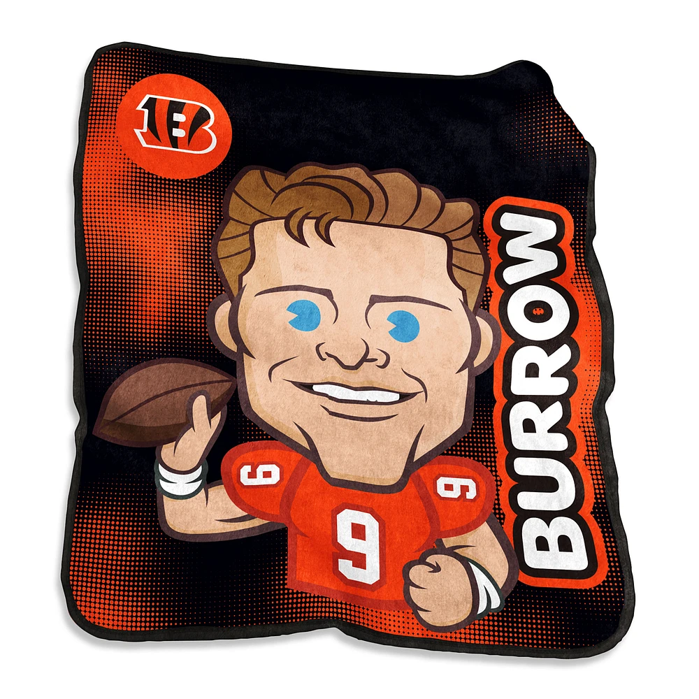 Joe Burrow Cincinnati Bengals 50" x 60" Player Caricature Throw Blanket