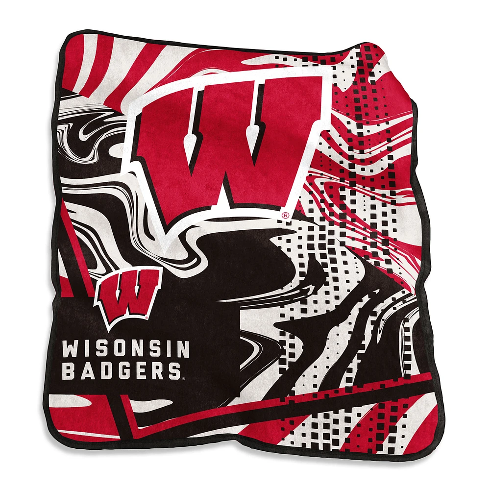 Wisconsin Badgers 50" x 60" Swirl Raschel Throw Blanket