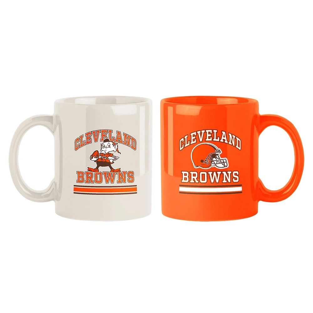 Cleveland Browns Two-Pack 15oz. Color Mug Set