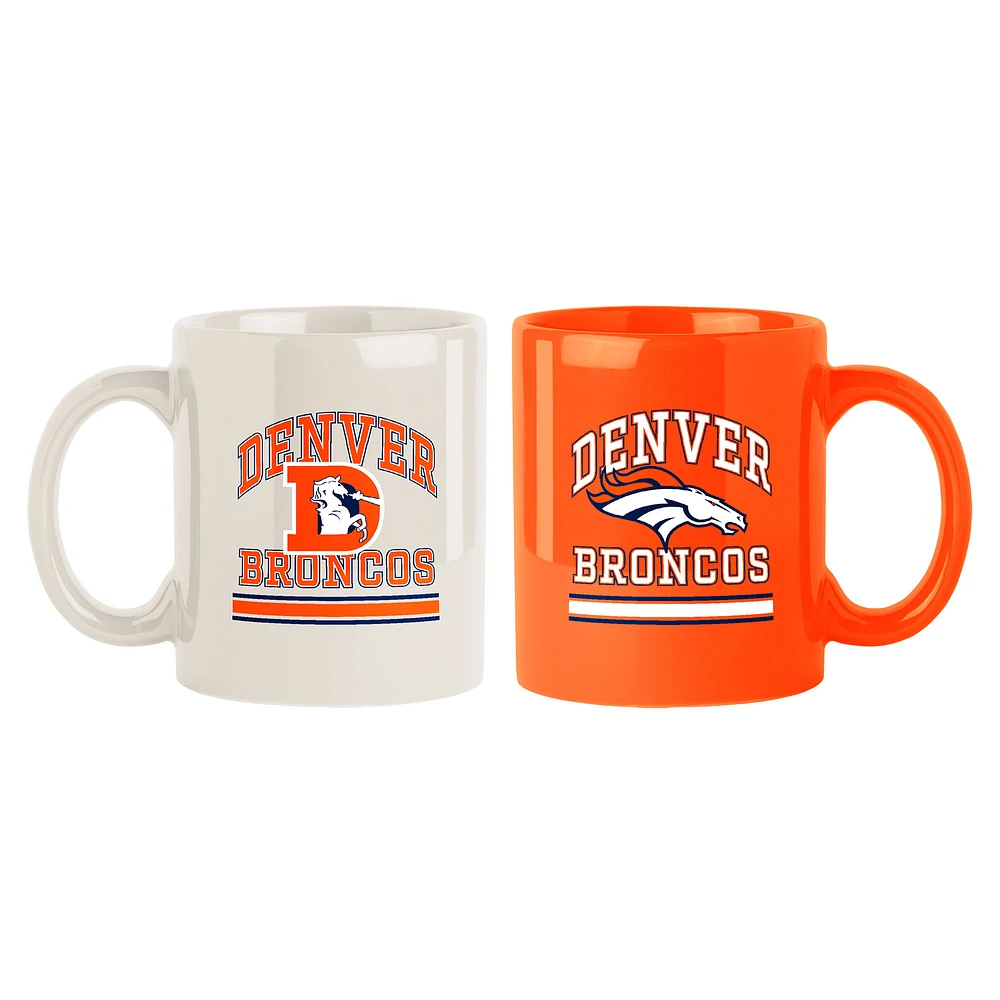 Denver Broncos Two-Pack 15oz. Color Mug Set