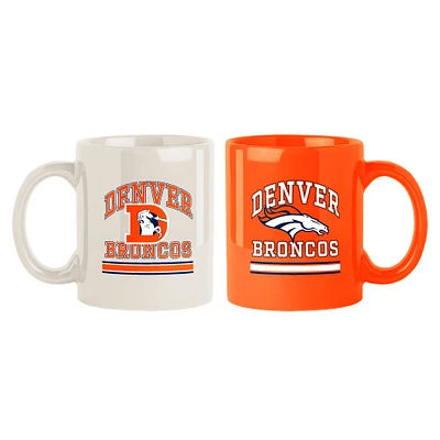 Denver Broncos 2-Pack 15oz. Color Mug Set