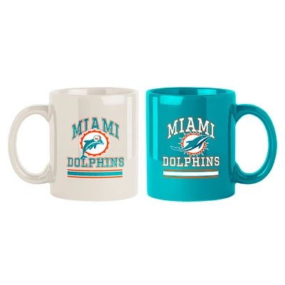 Miami Dolphins 2-Pack 15oz. Color Mug Set