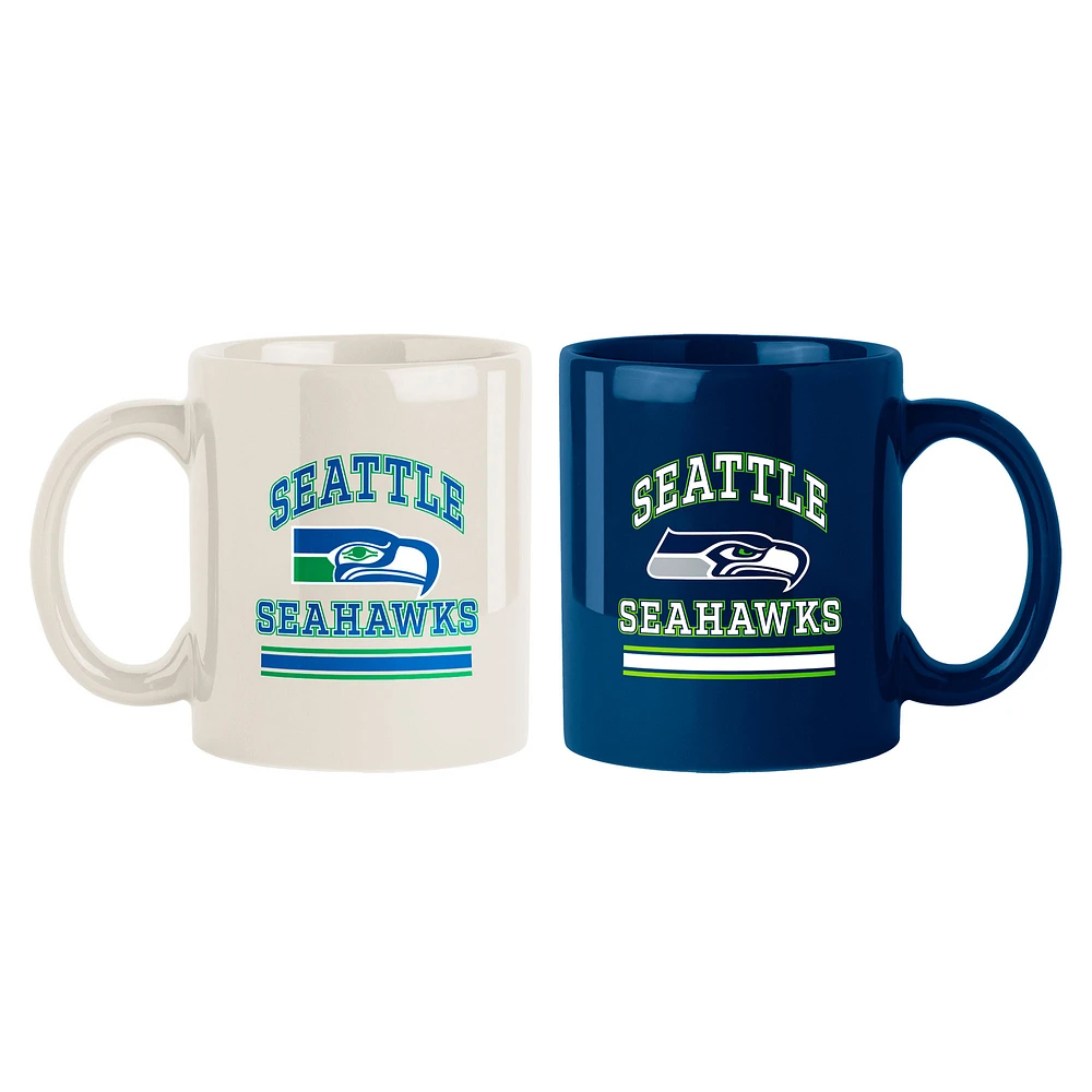 Seattle Seahawks Two-Pack 15oz. Color Mug Set