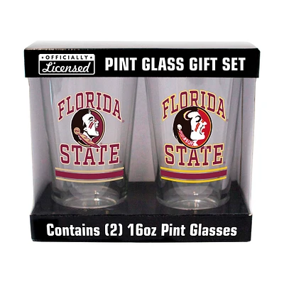 Florida State Seminoles 16oz. Pint Glass Two Pack