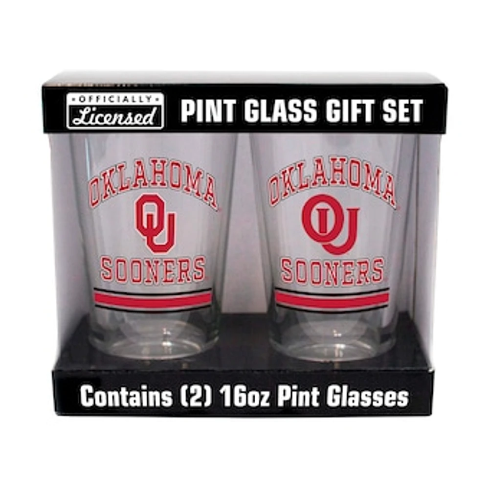 Oklahoma Sooners 16oz. Pint Glass Two Pack