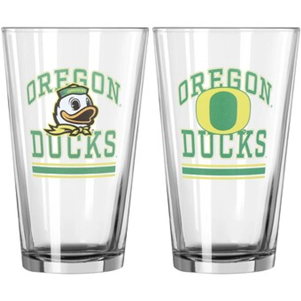 Oregon Ducks 16oz. Pint Glass Two Pack