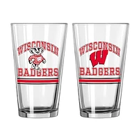 Wisconsin Badgers 16oz. Pint Glass Two Pack