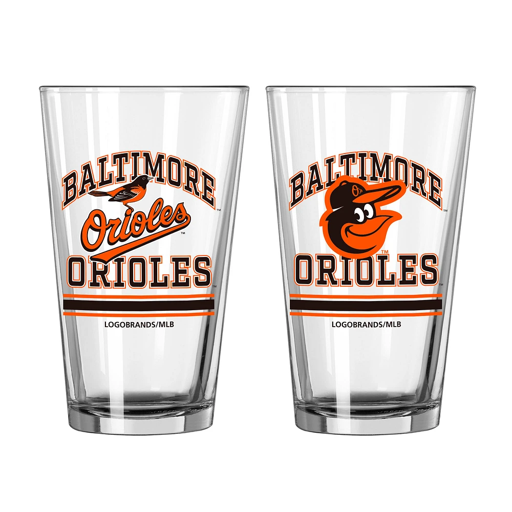 Baltimore Orioles 16oz. Pint Glass Two Pack