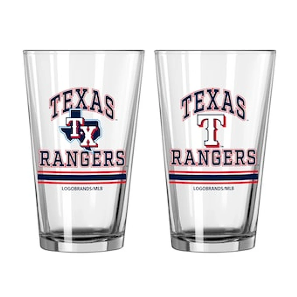 Texas Rangers 16oz. Pint Glass Two Pack