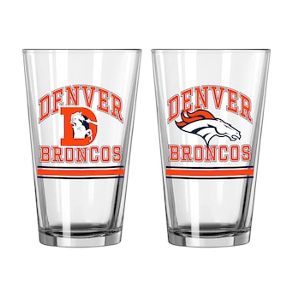 Denver Broncos 16oz. Pint Glass Two Pack